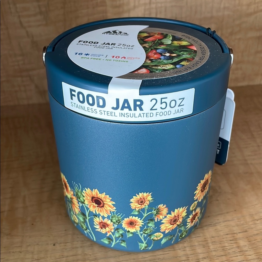 HydraPeak Blue Sunflower Food Storage Jar